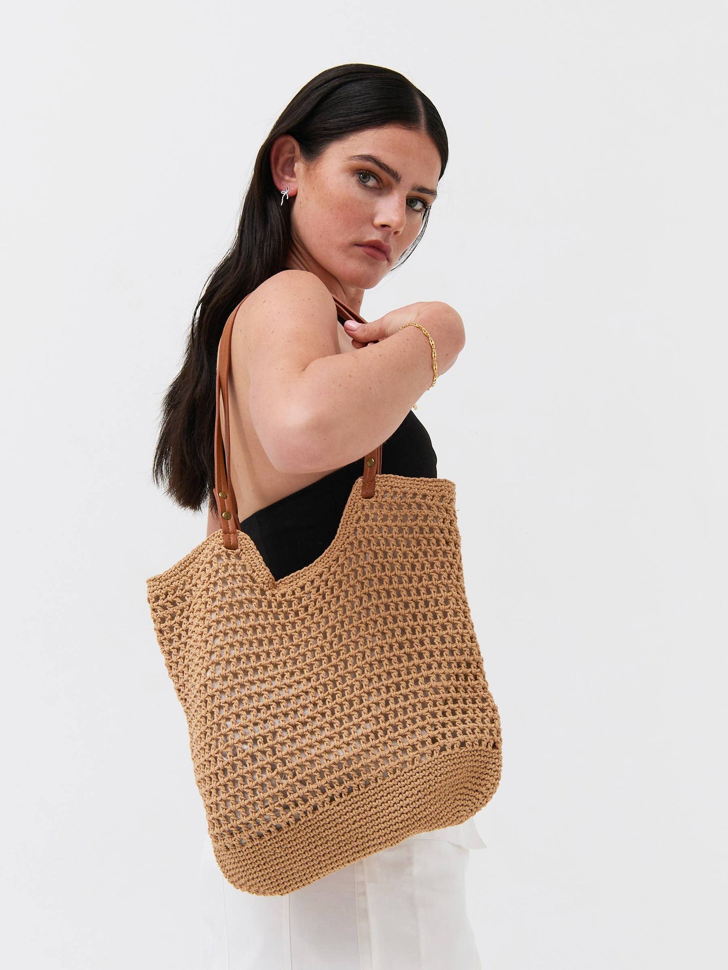 Cotton Crochet Summer Beach Bag(2col)