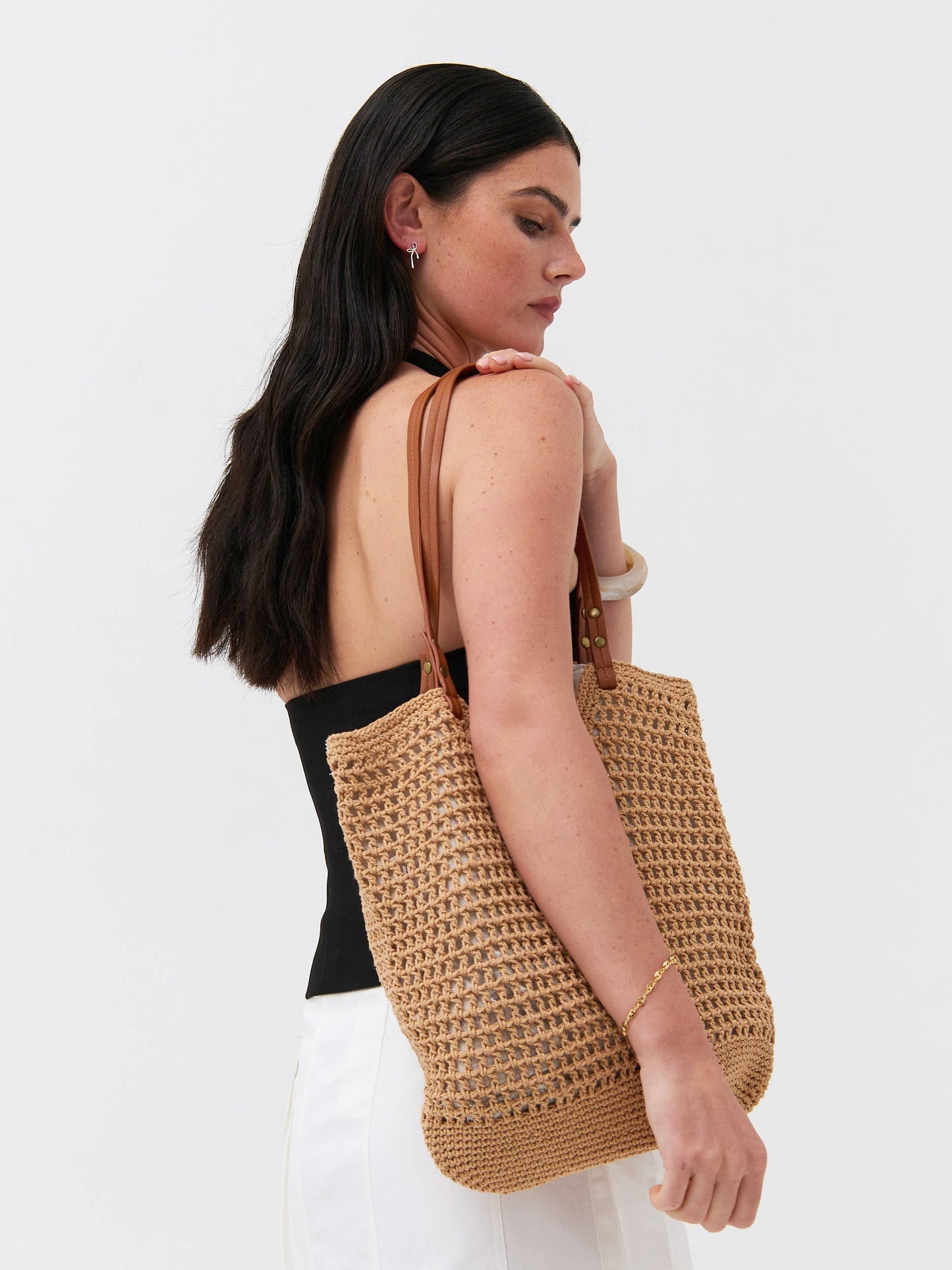 Cotton Crochet Summer Beach Bag(2col)