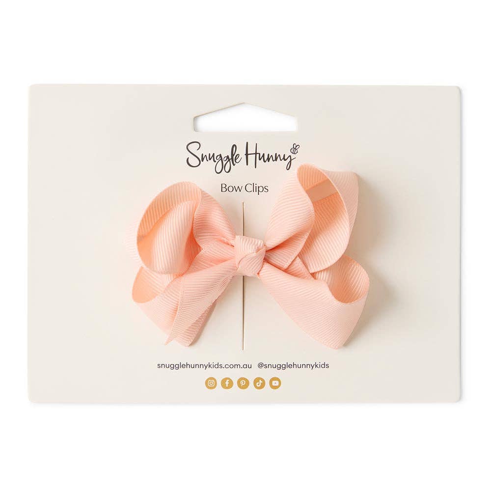 Peach Bow Hair Clip
