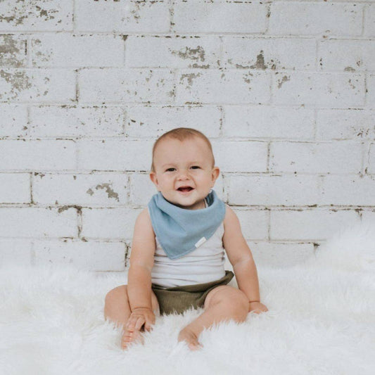 Bandana Dribble Bib Linen | Blue