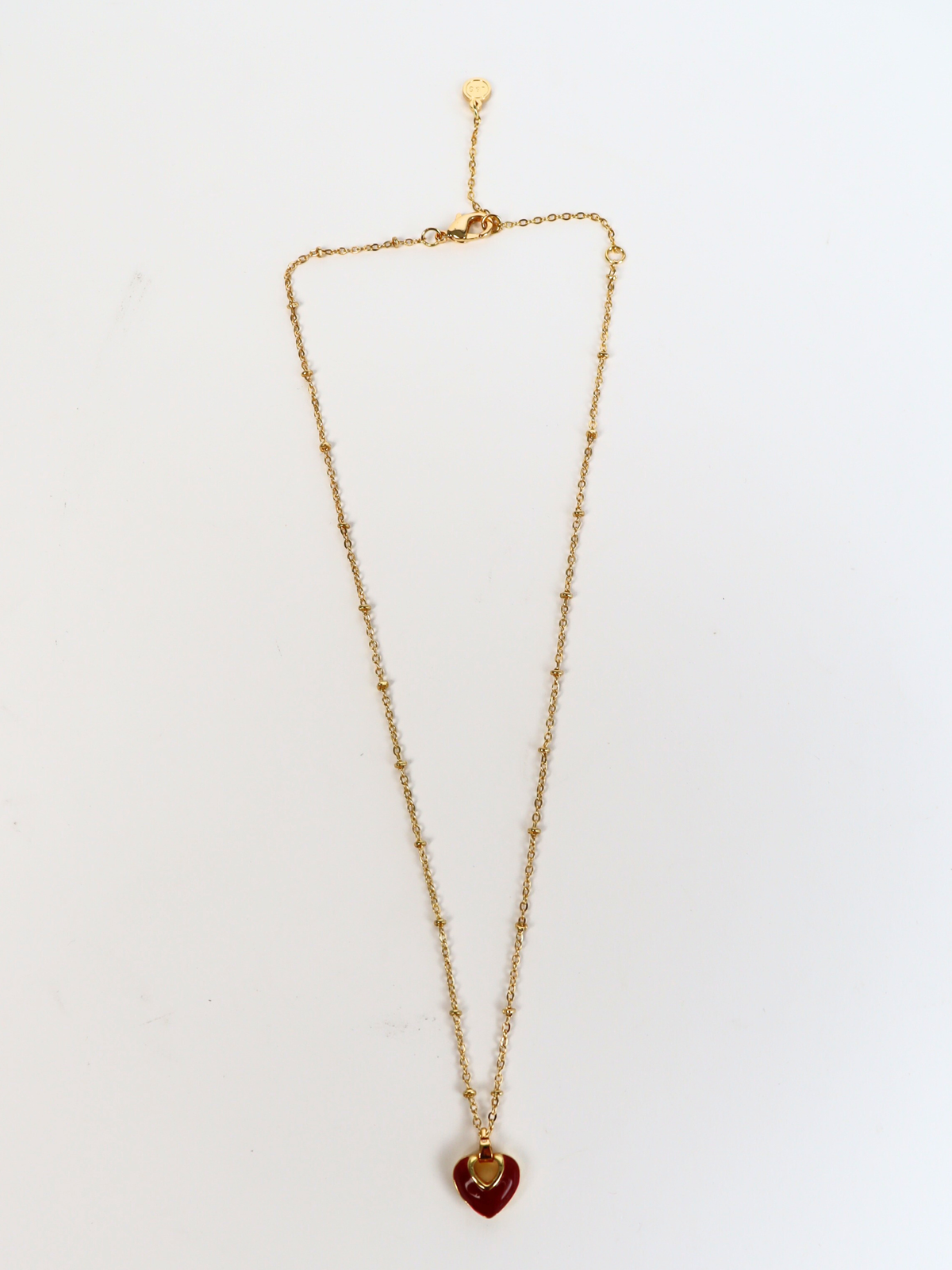 Jules Heart Red 18K Gold Plated Necklace