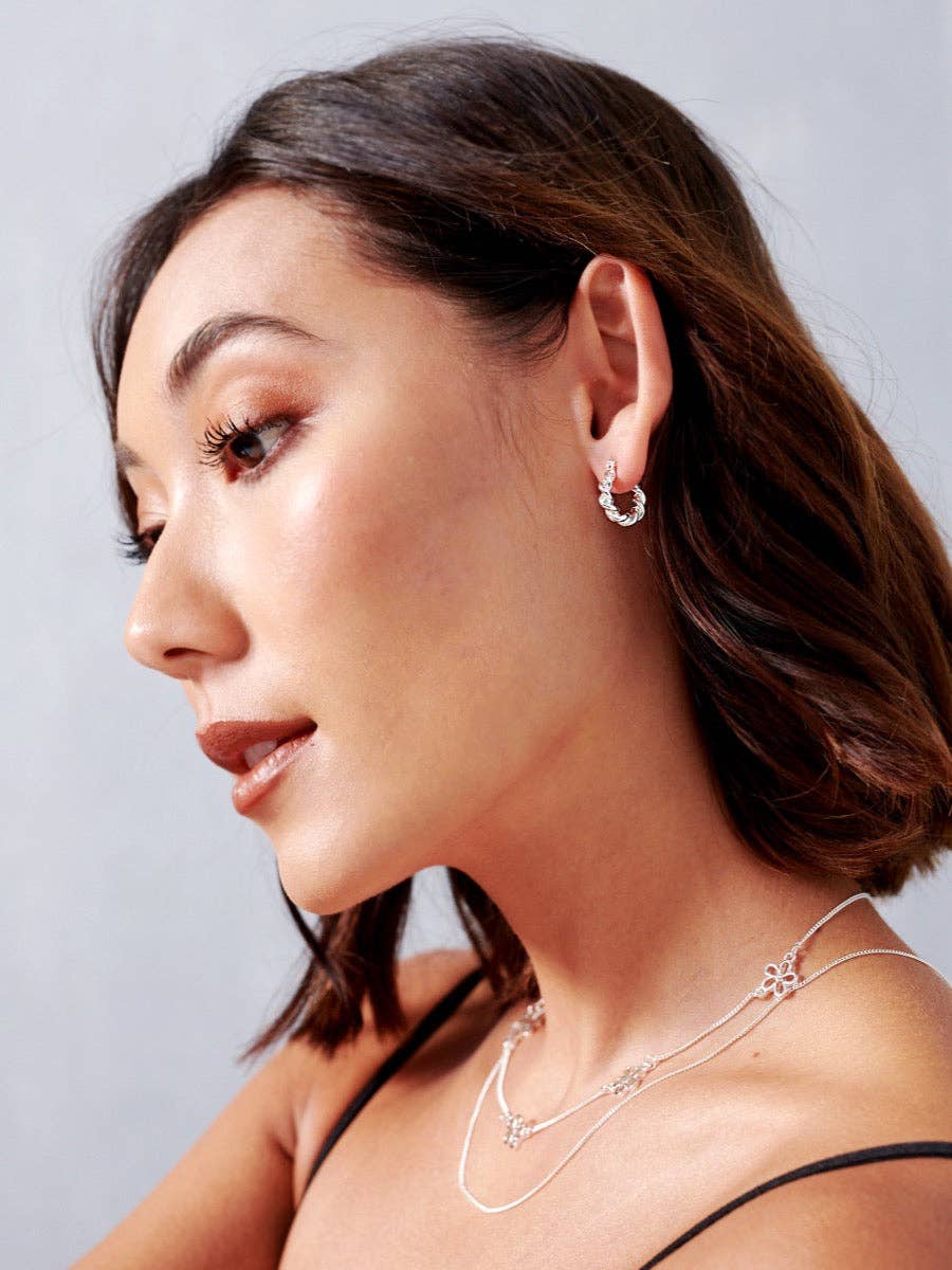 Lelia Silver Plated Hoop Earrings