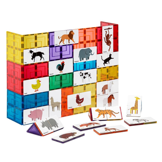 Learn & Grow Magnetic Tile Topper - Duo Animal Puzzle Pack