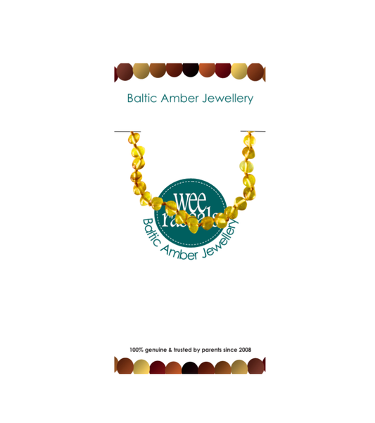 Amber Beads Infant Anklet 15cm