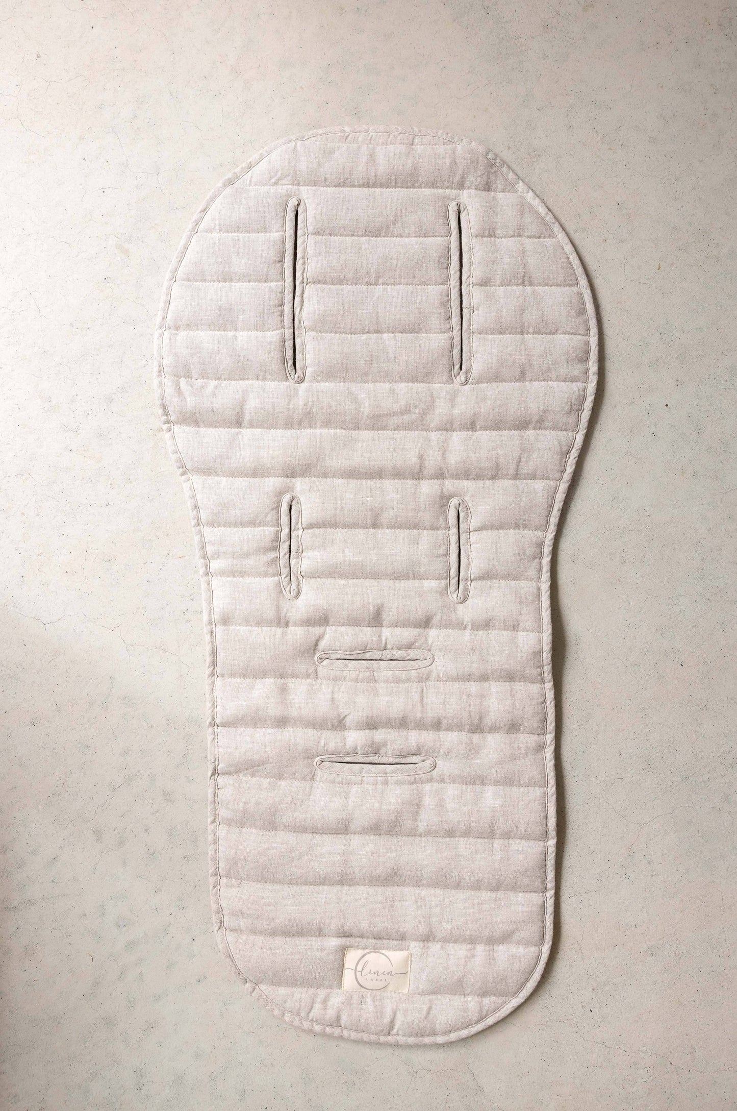 Oatmeal & Gingham - Pram Liner- Stripe quilt