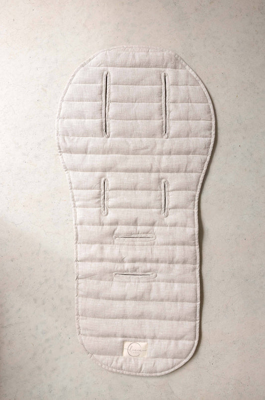 Oatmeal & Gingham - Pram Liner- Stripe quilt