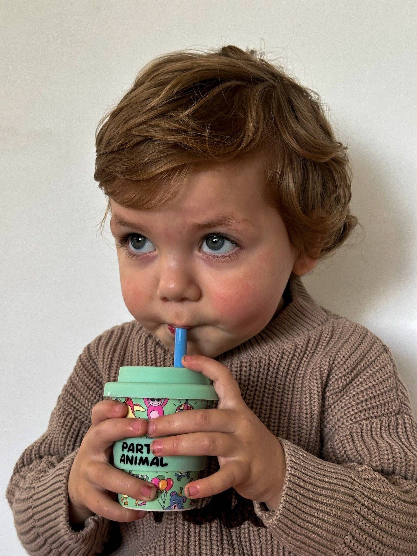 Party Animal in Green Babycino Cup - 120ml (STRAW INCLUDED)