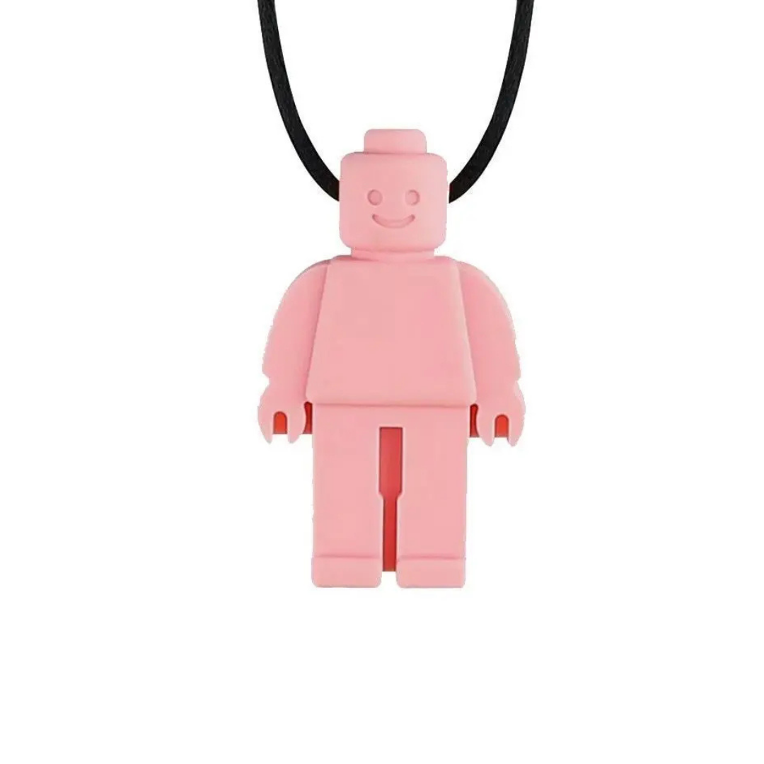 Brick Man Pendant Silicone Sensory Necklace