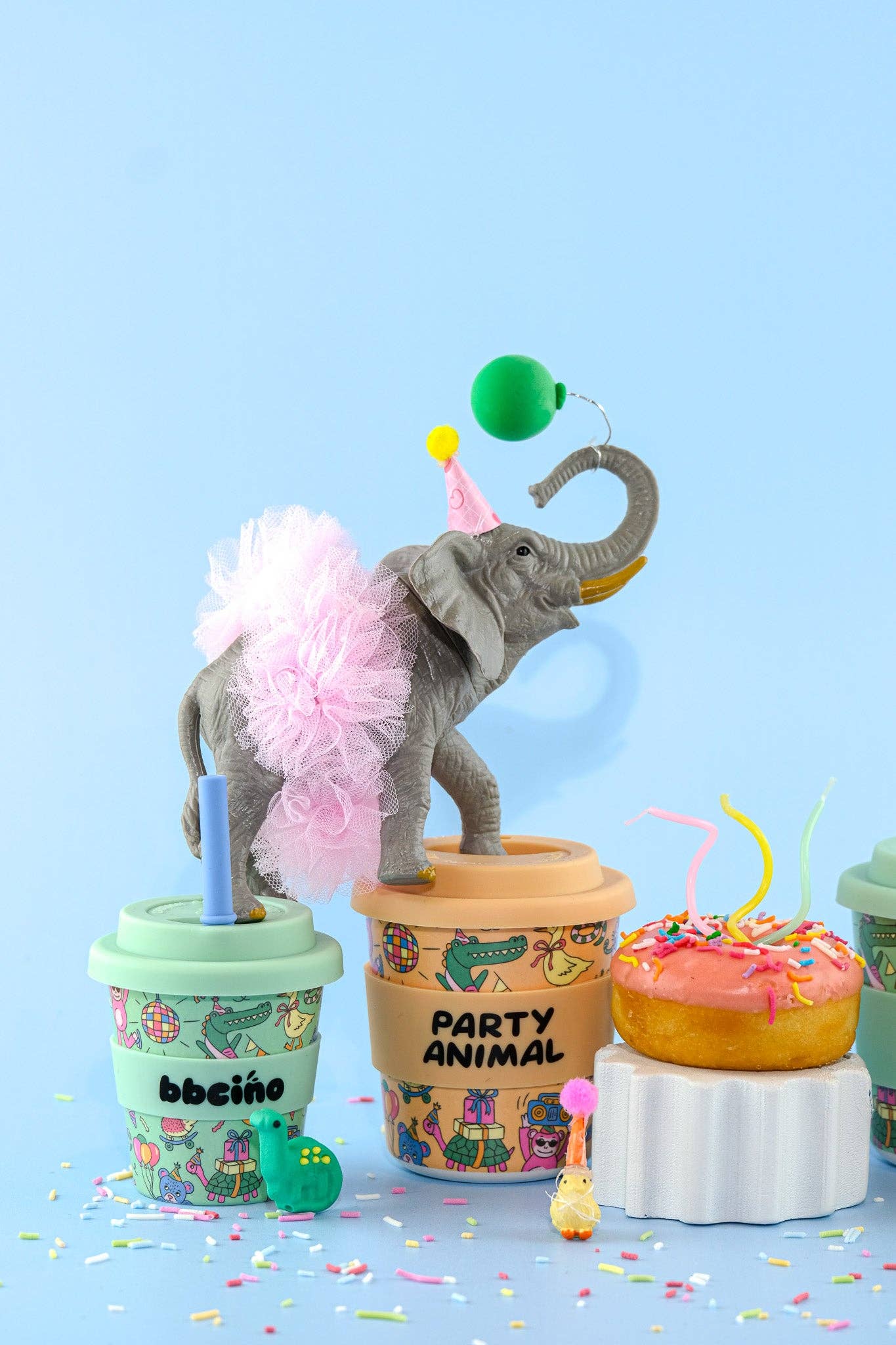 Party Animal in Green Babycino Cup - 120ml (STRAW INCLUDED)