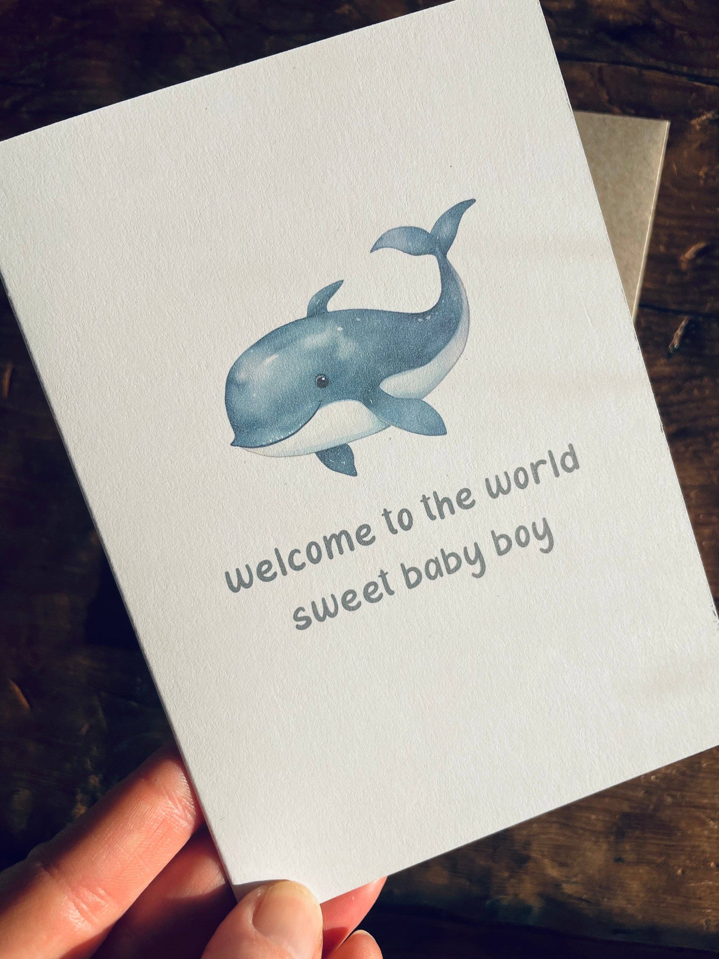 Welcome to the World sweet baby Boy - Whale