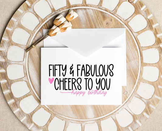 50th Birthday Card For Friends or Parents, Turning Fifty