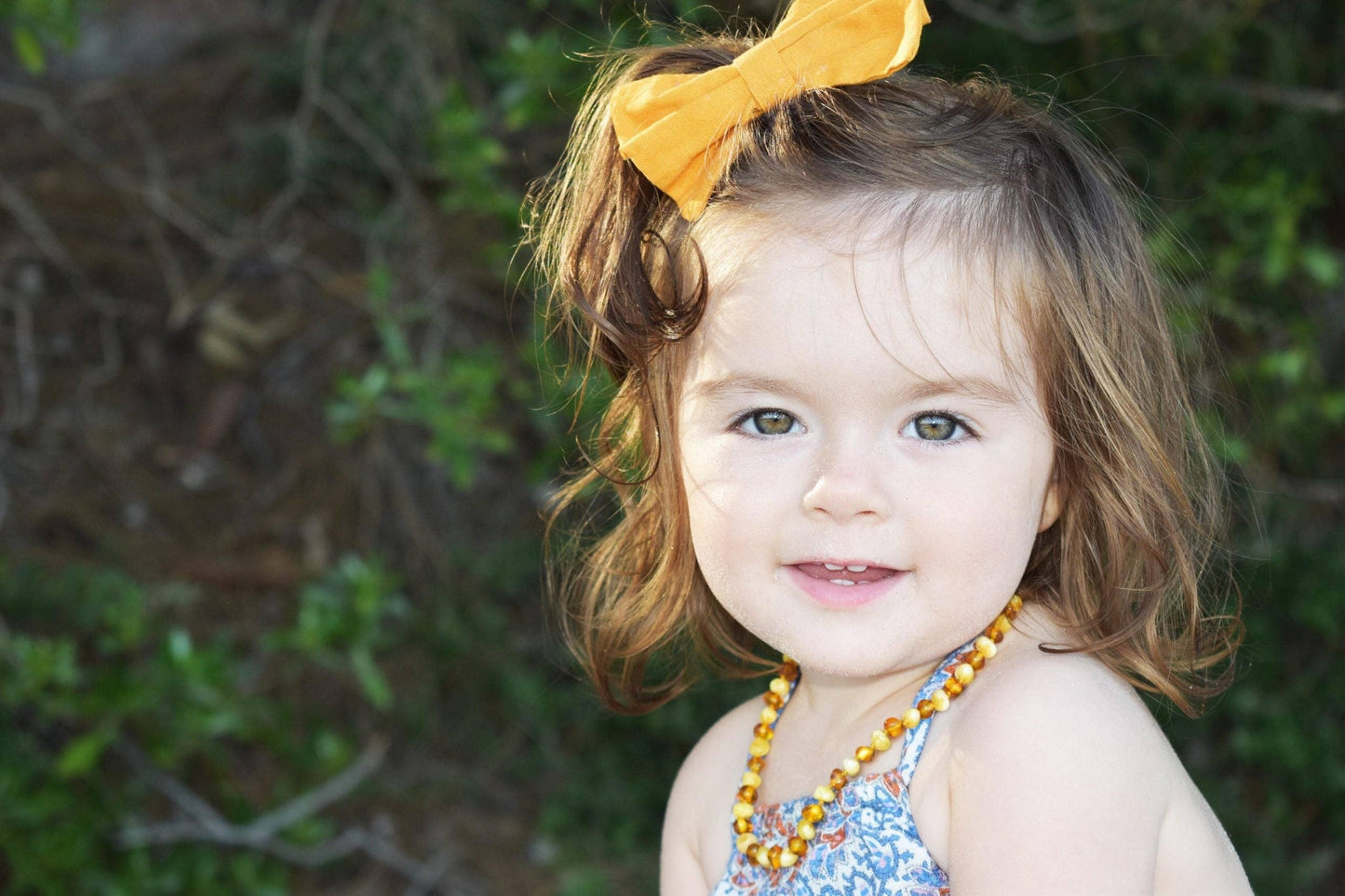 Amber Necklace Cognac & Rose Quartz | Baby 32cm