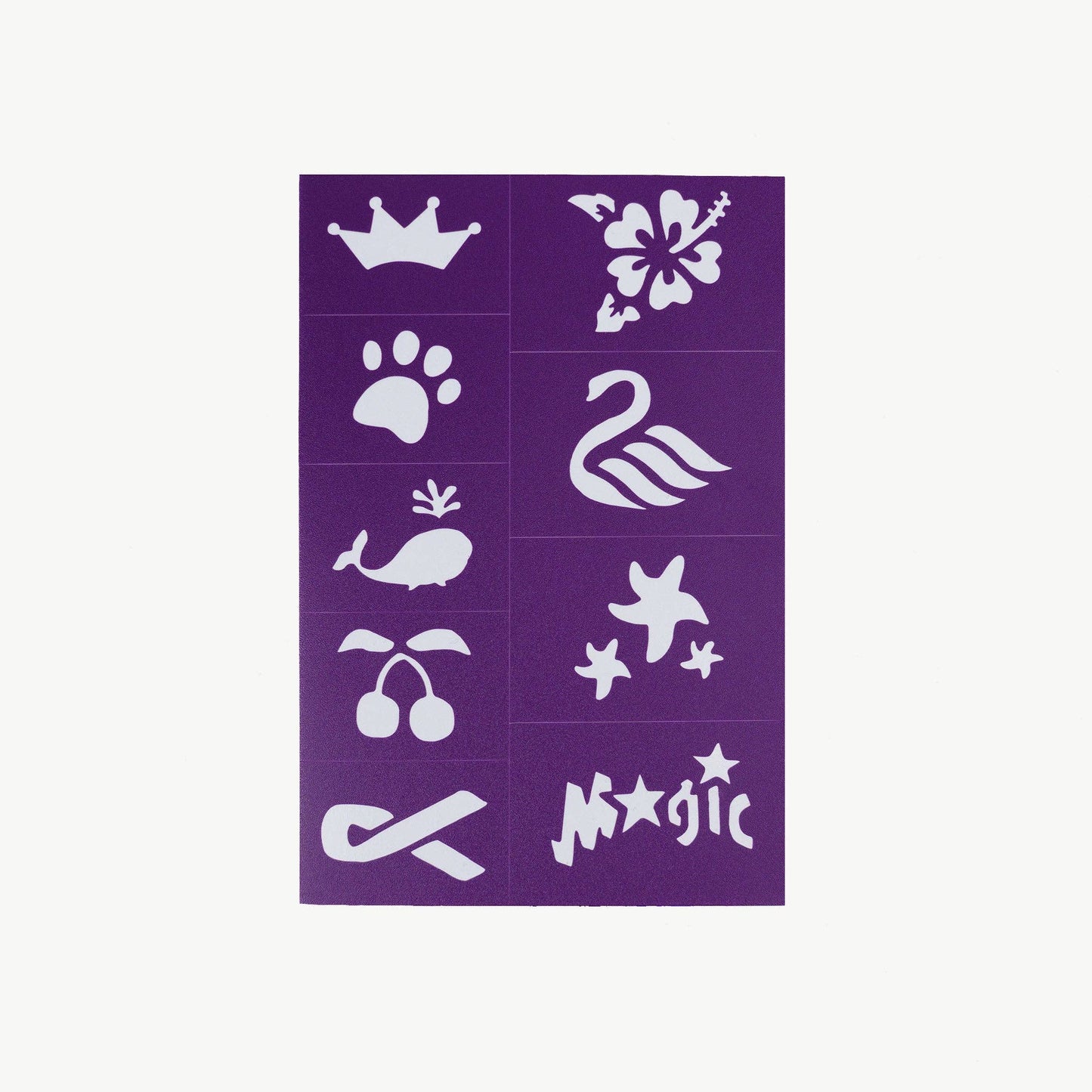 Oh Flossy Reusable Adhesive Face Paint & Makeup Stencils - Purple
