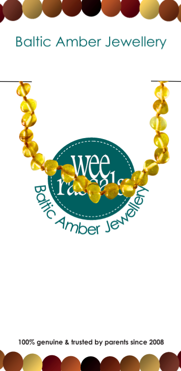 Amber Beads Infant Anklet 15cm