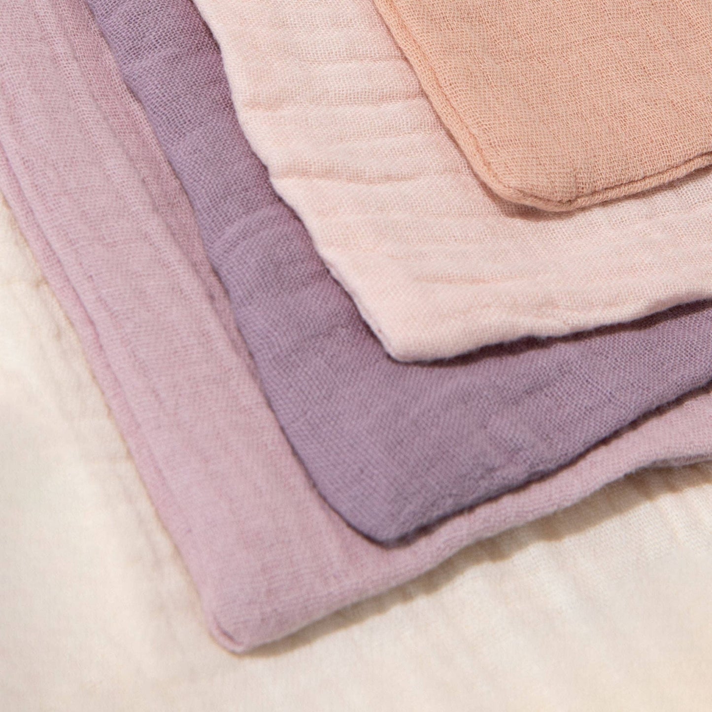 Organic Muslin Baby Wash Cloths - Lavender Blush 5 Pack
