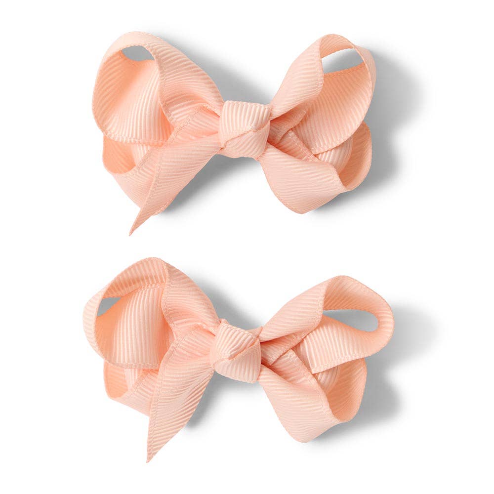Peach Piggy Tail Hair Clips - Pair