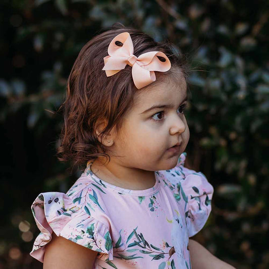 Peach Bow Hair Clip