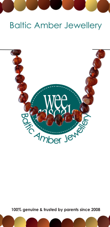 Amber Beads Infant Anklet 15cm