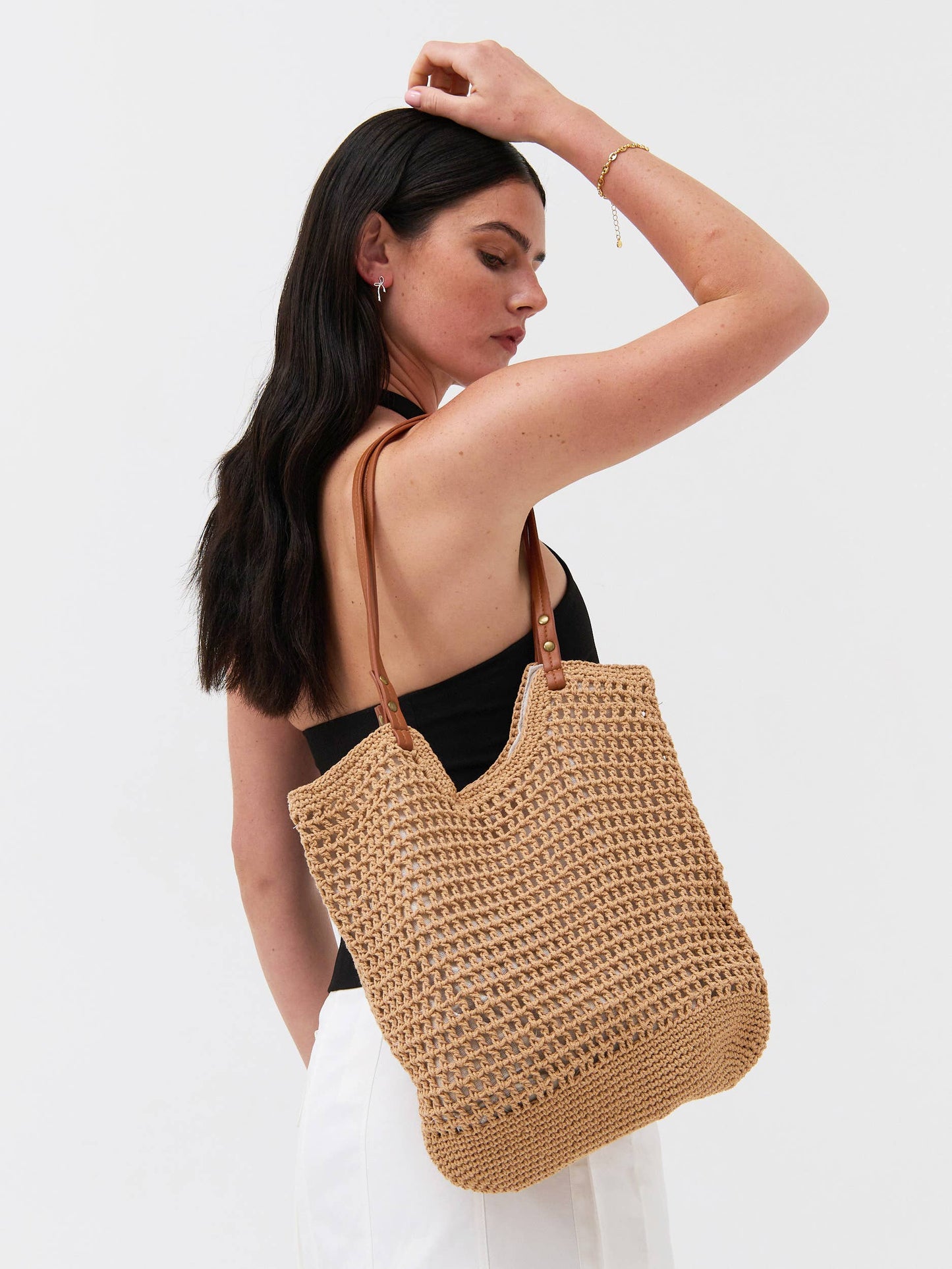 Cotton Crochet Summer Beach Bag(2col)