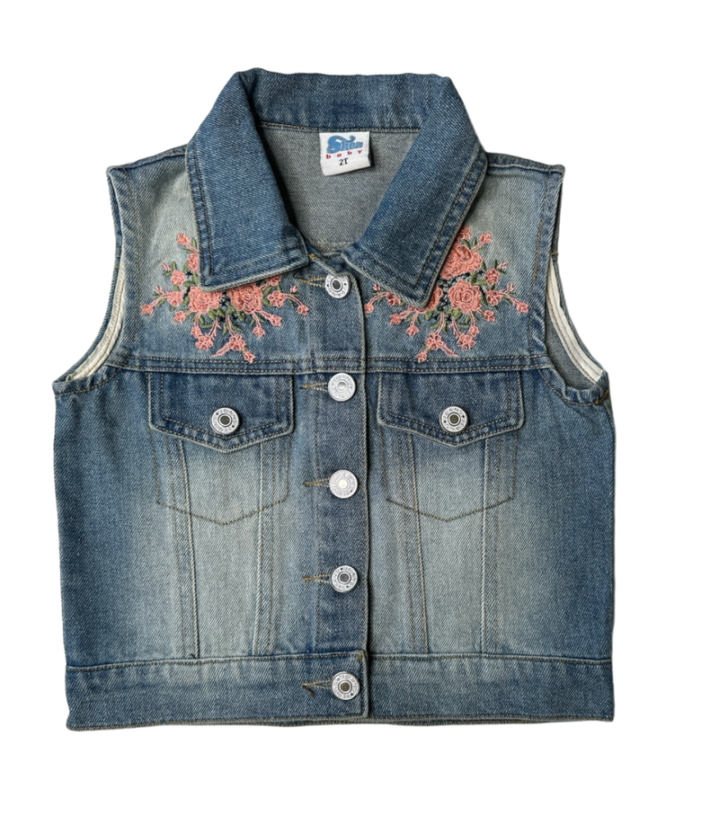 Floral Boot Denim Vest