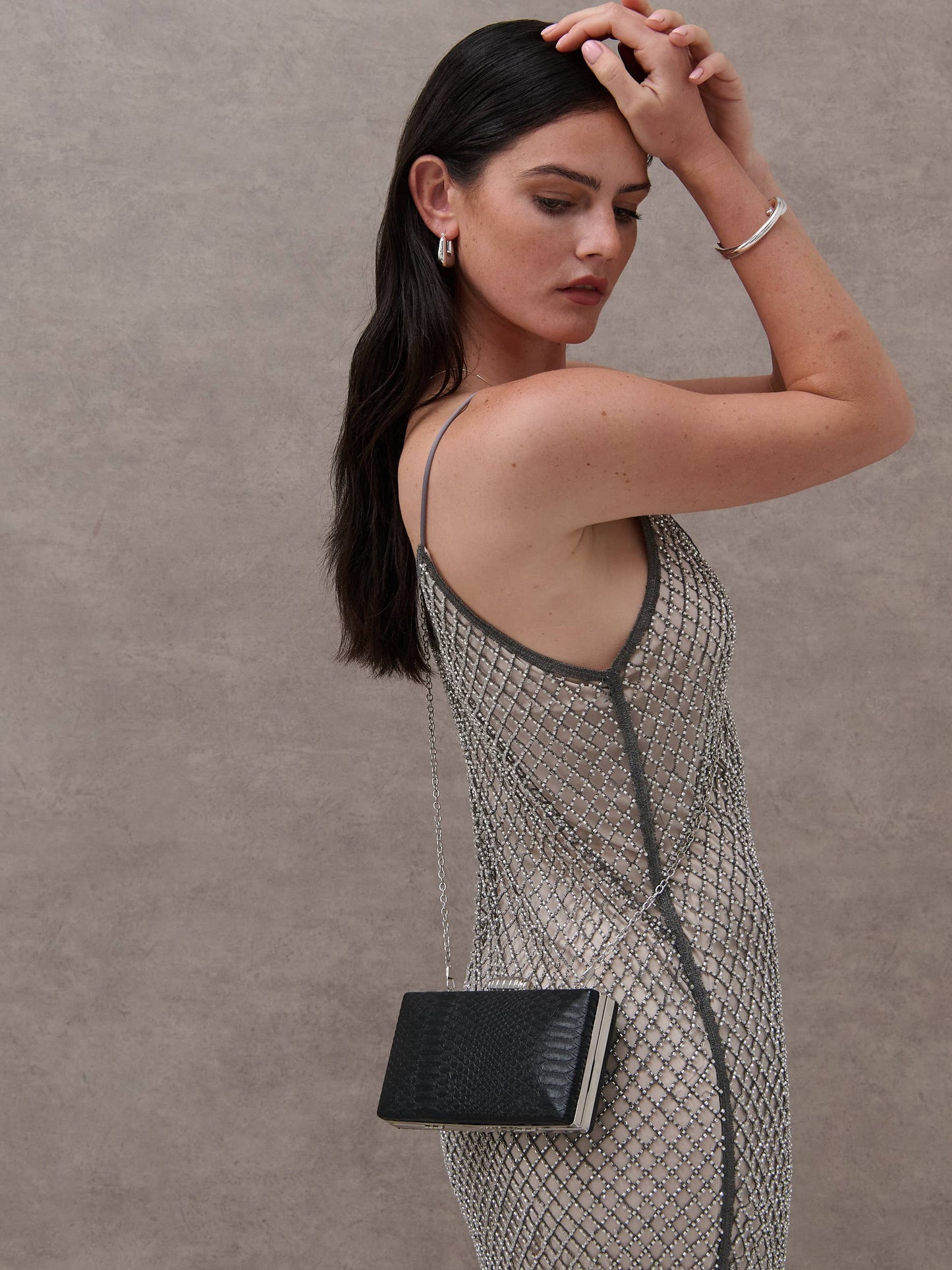 Ciara Croc-Effect Clutch