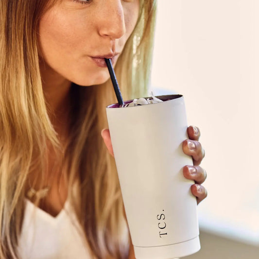 Insulated Smoothie Cup With Straw | White