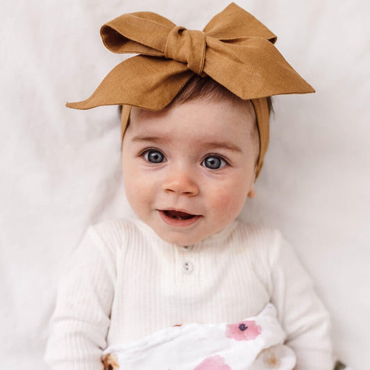 Mustard Linen Bow